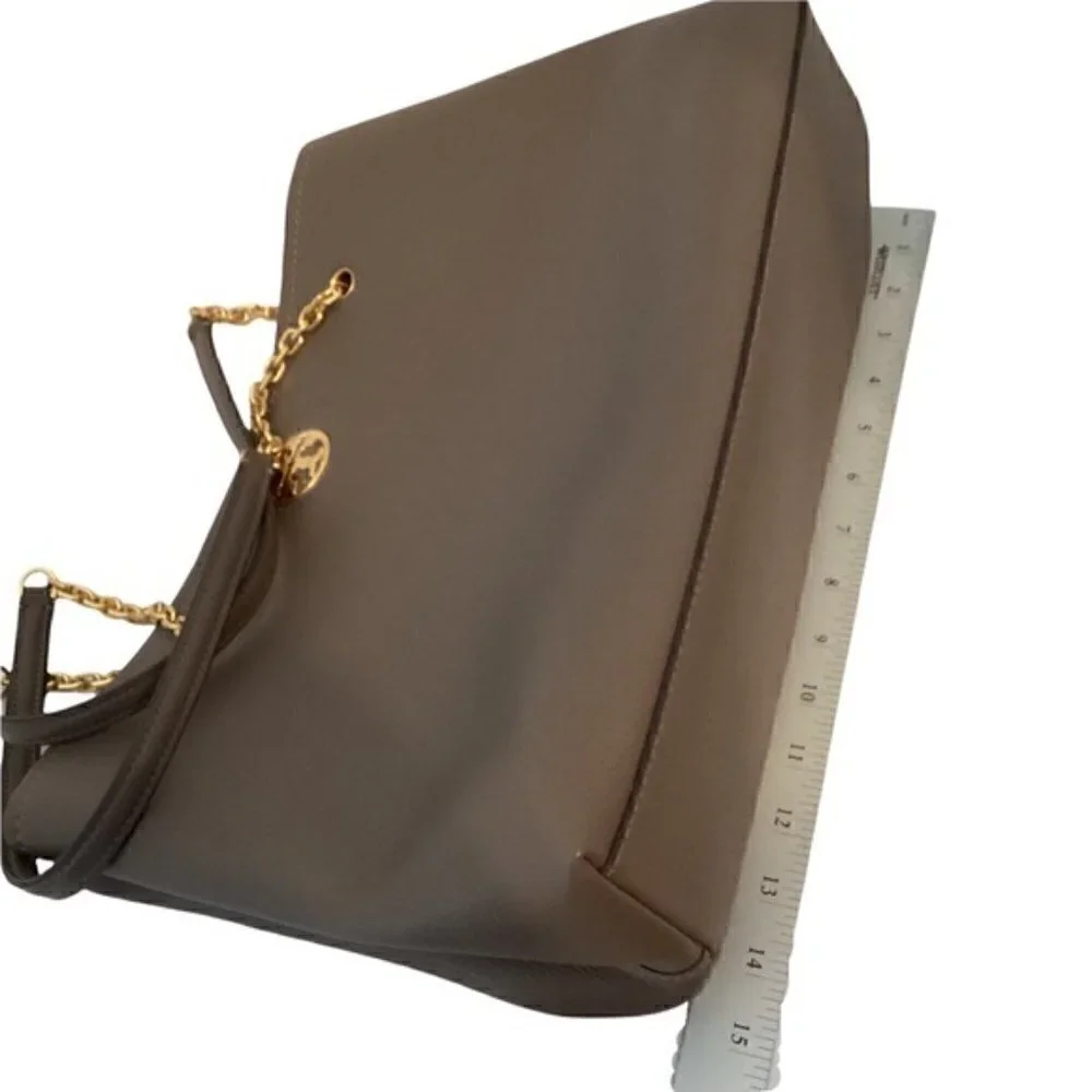 Tory Burch Carson Tote Silver Maple Leather